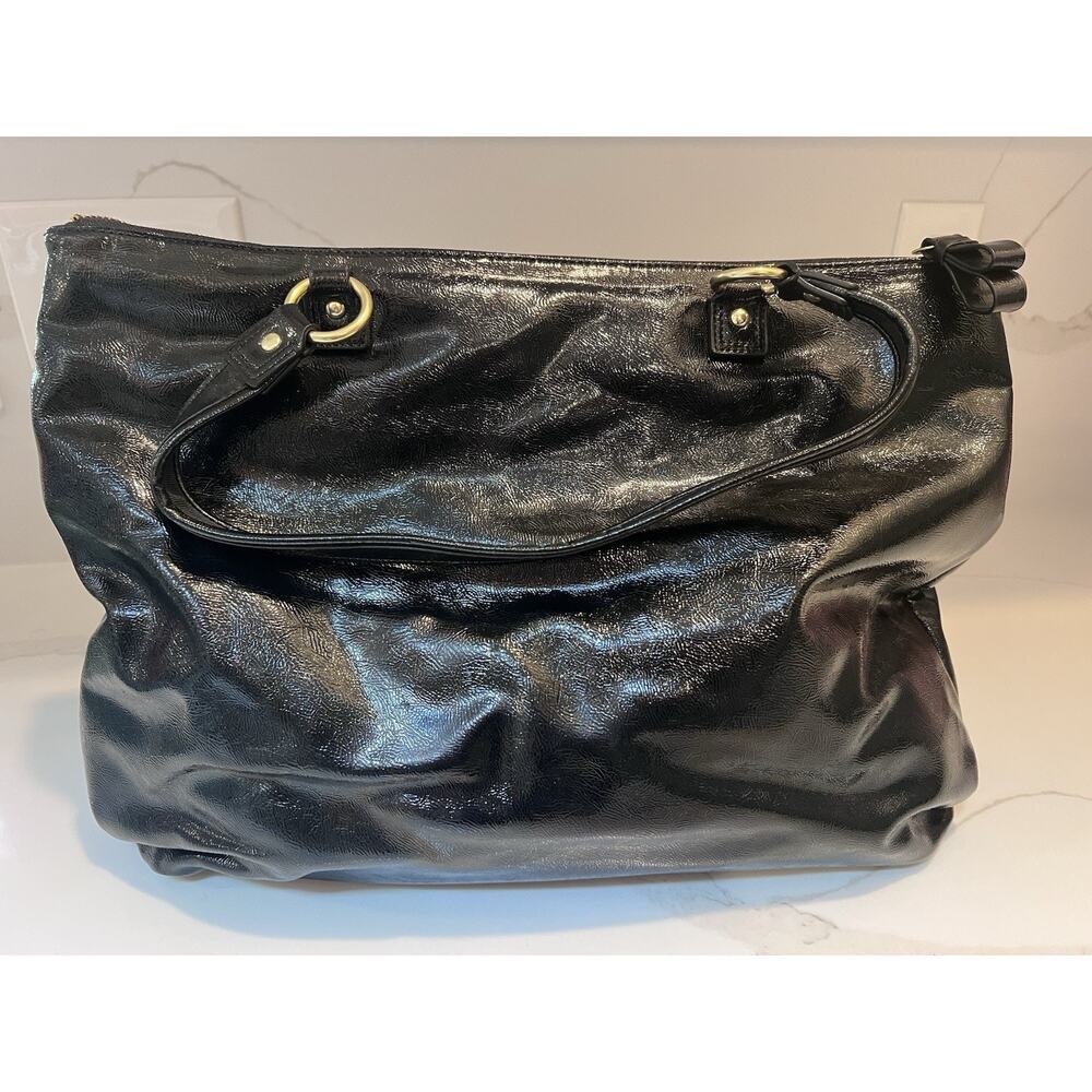 Coach Poppy Daisy Glam Patent Leather Shoulder Purse Tote Style F20004 - Picture 7 of 16
